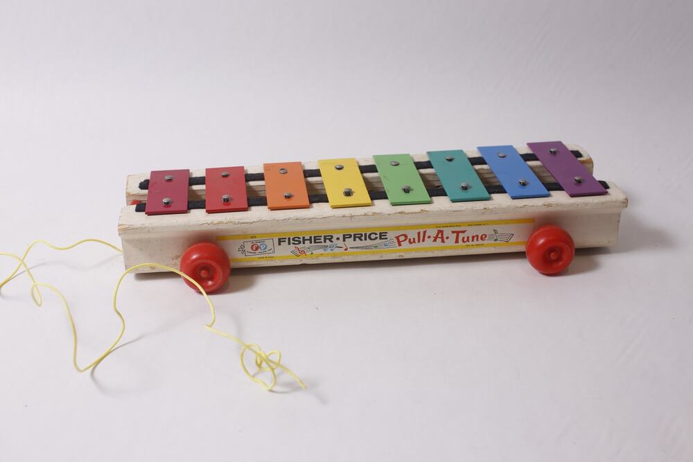 1964 Fisher-Price Pull-A-Tune Colorful Xylophone Item 870 Vintage ~260209-WH 963